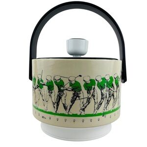 VTG Cera Ben Hogan The Basic Swing 70s Mid Century Ice Bucket Barware Golf Sport